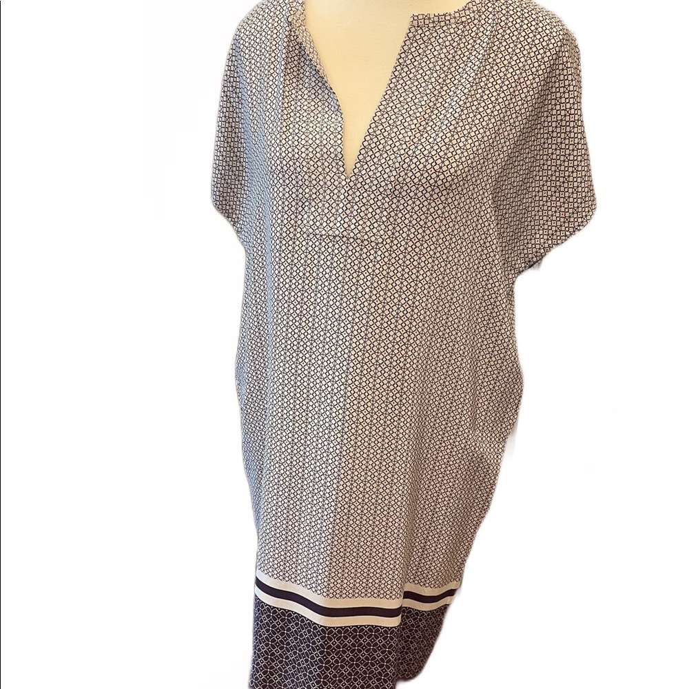 Vince 100% Silk White & Lavender Tunic Dress Size S